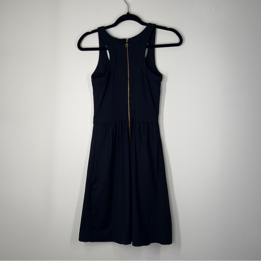 Cynthia Rowley Women’s XS Black Liw Scoop Neck Fitted Waist Mini Flare dress - Picture 3 of 14